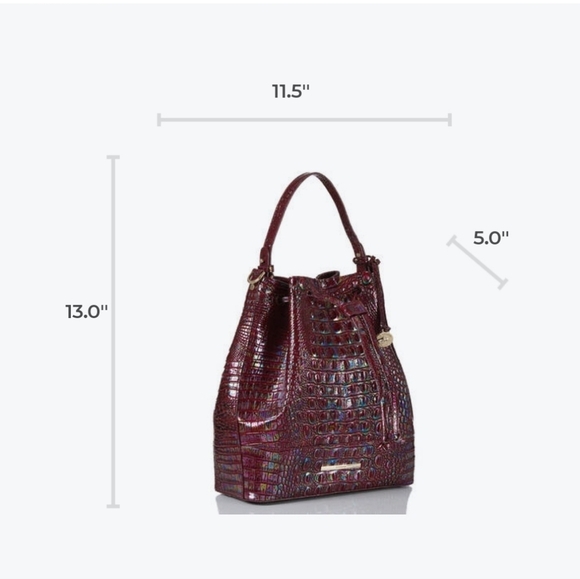 🔹️Brahmin🔹️ Marlowe Sangria Melbourne bucket Bag & card Holder 2 PIECE SET - Picture 8 of 15